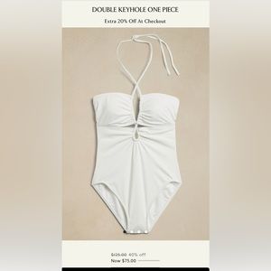 White one piece swimsuit. Banana Republic double keyhole white one piece. NWT